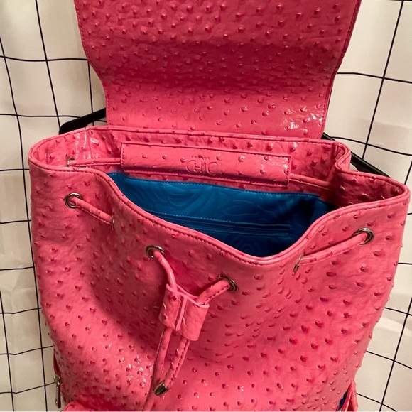 Pink Sports Chic Bag Backpack Zipper Animal texture - Picture 3 of 9